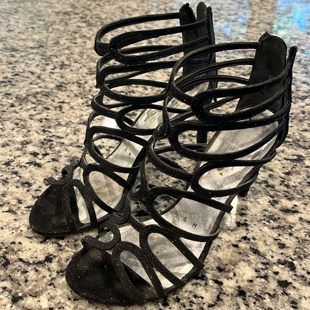 Stuart Weitzman Black Strappy Heels